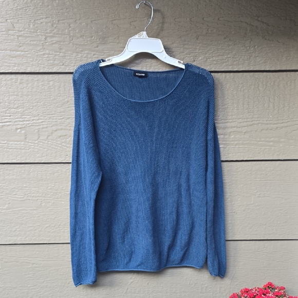 Metal Shop Blue Scoop Neck Lightweight Year Round Sweater Small oversized - Picture 1 of 4